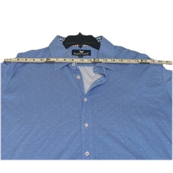 Buttercloth Button Up Shirt Cotton Stretch Icy Blue Mens 2XL Regular Fit - Picture 3 of 4